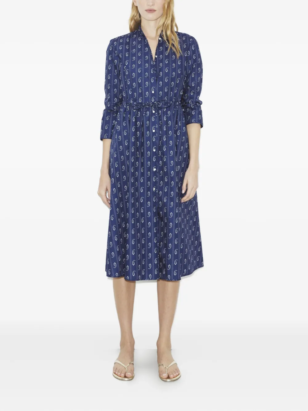 Tory Burch Printed Cotton Beach Dress In Blue