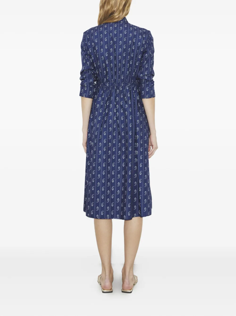 Tory Burch Printed Cotton Beach Dress In Blue