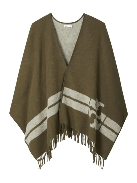 Tory Burch striped logo cape