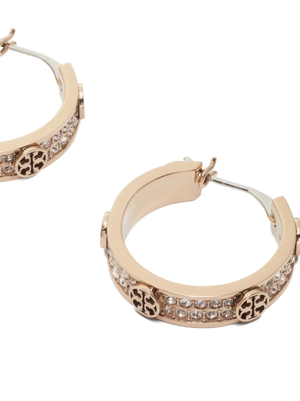 Tory Burch Pavé Hoop Earrings In Gold
