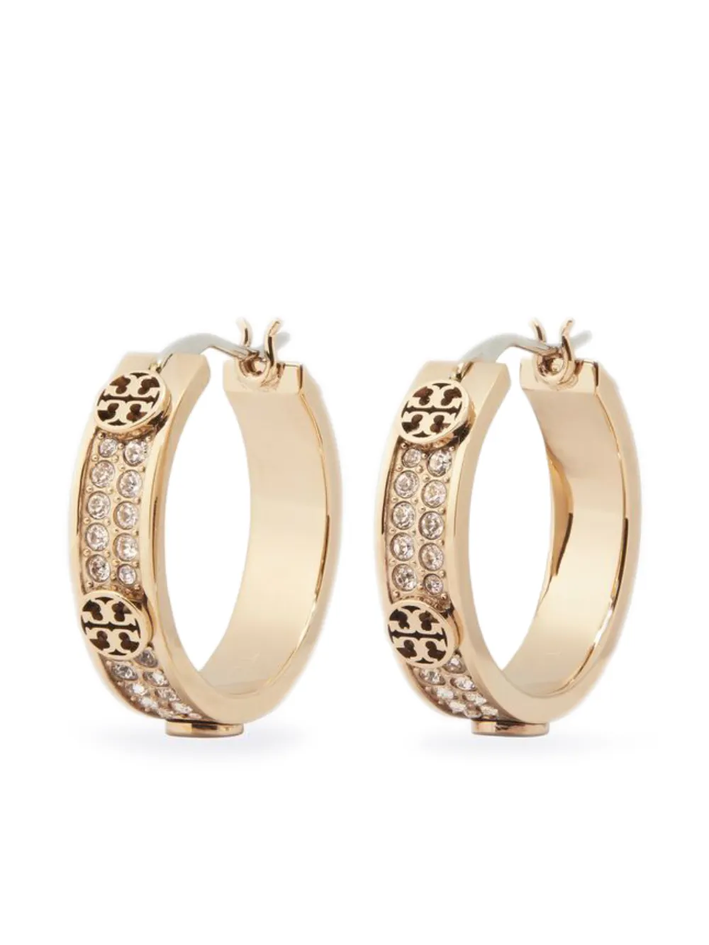 Tory Burch pavé hoop earrings - Gold