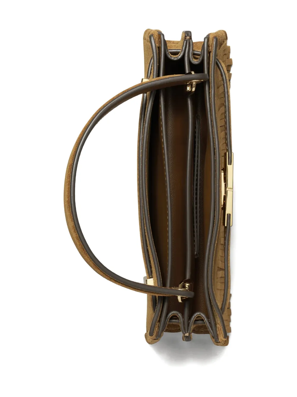 Tory Burch Lee Radziwill Suede Leather Mini Bag In Brown