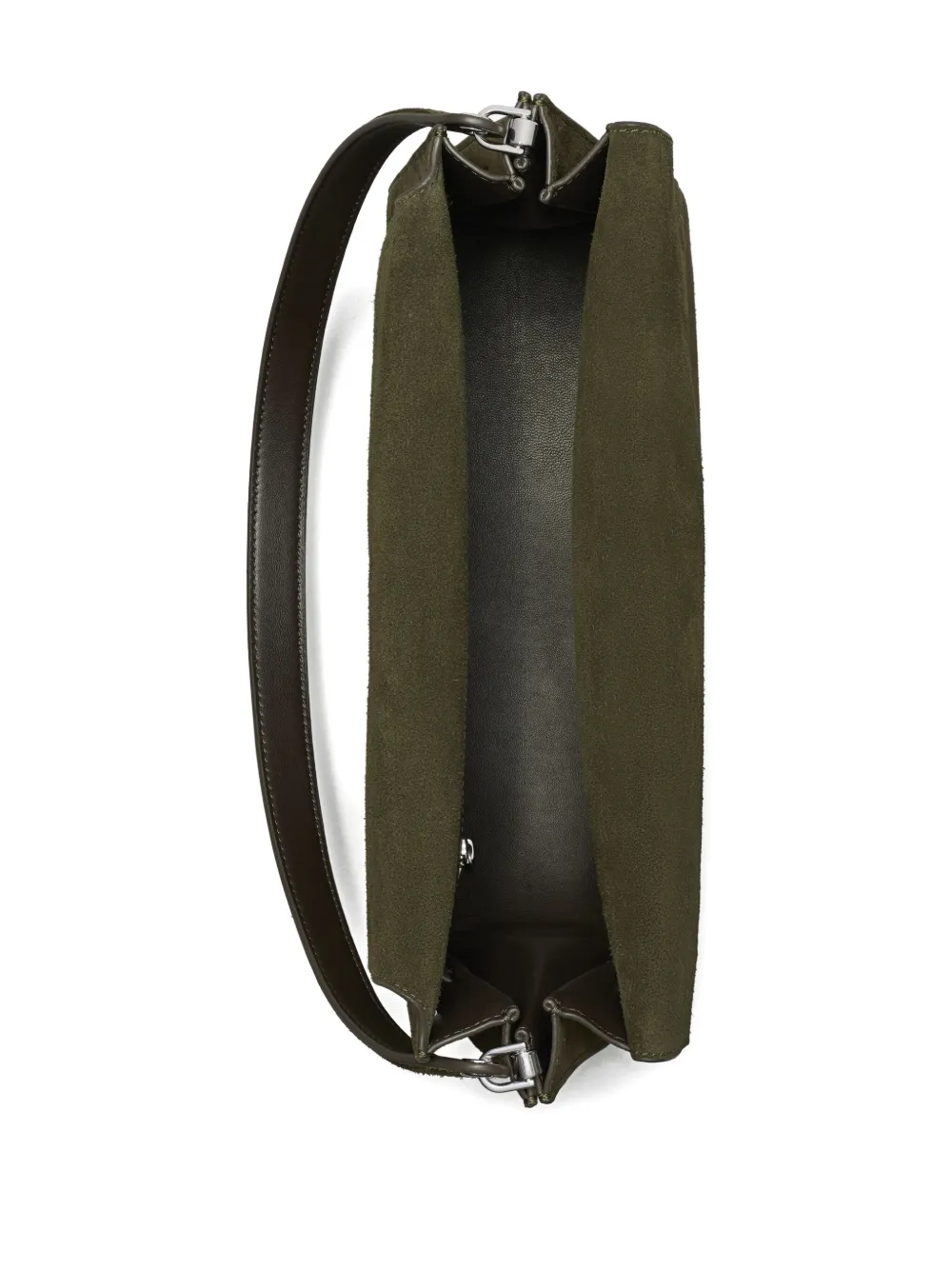 Tory Burch Lee Radziwill grote suède schoudertas Groen