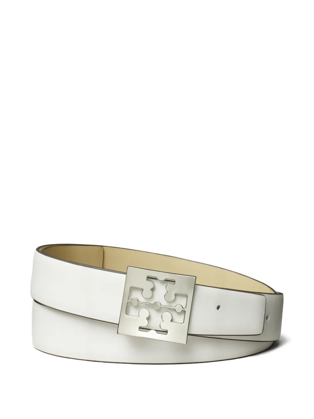Tory Burch Logo-buckle Belt In White