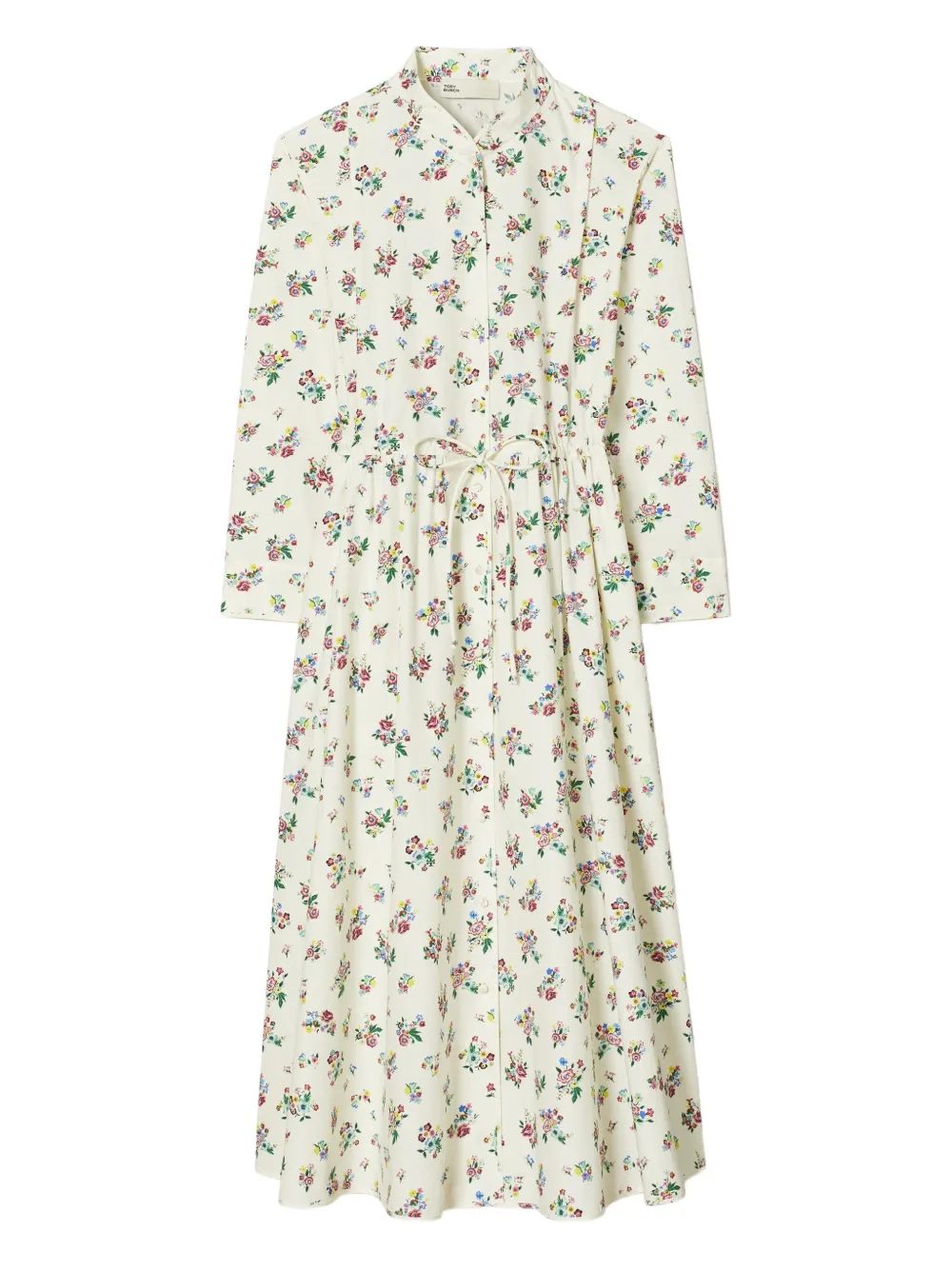 Tory Burch Floral-patterd Midi Dress In Neutral