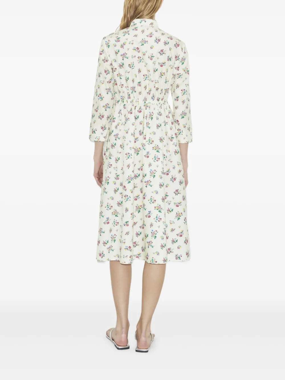 Tory Burch Floral-patterd Midi Dress In Neutral