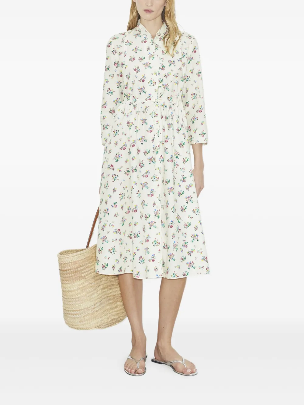Tory Burch Midi-jurk met bloemenprint - Beige