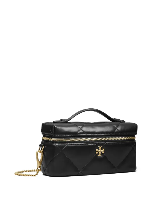 Tory Burch Kira Diamond Quilt East-West Vanity Case | Black | FARFETCH
