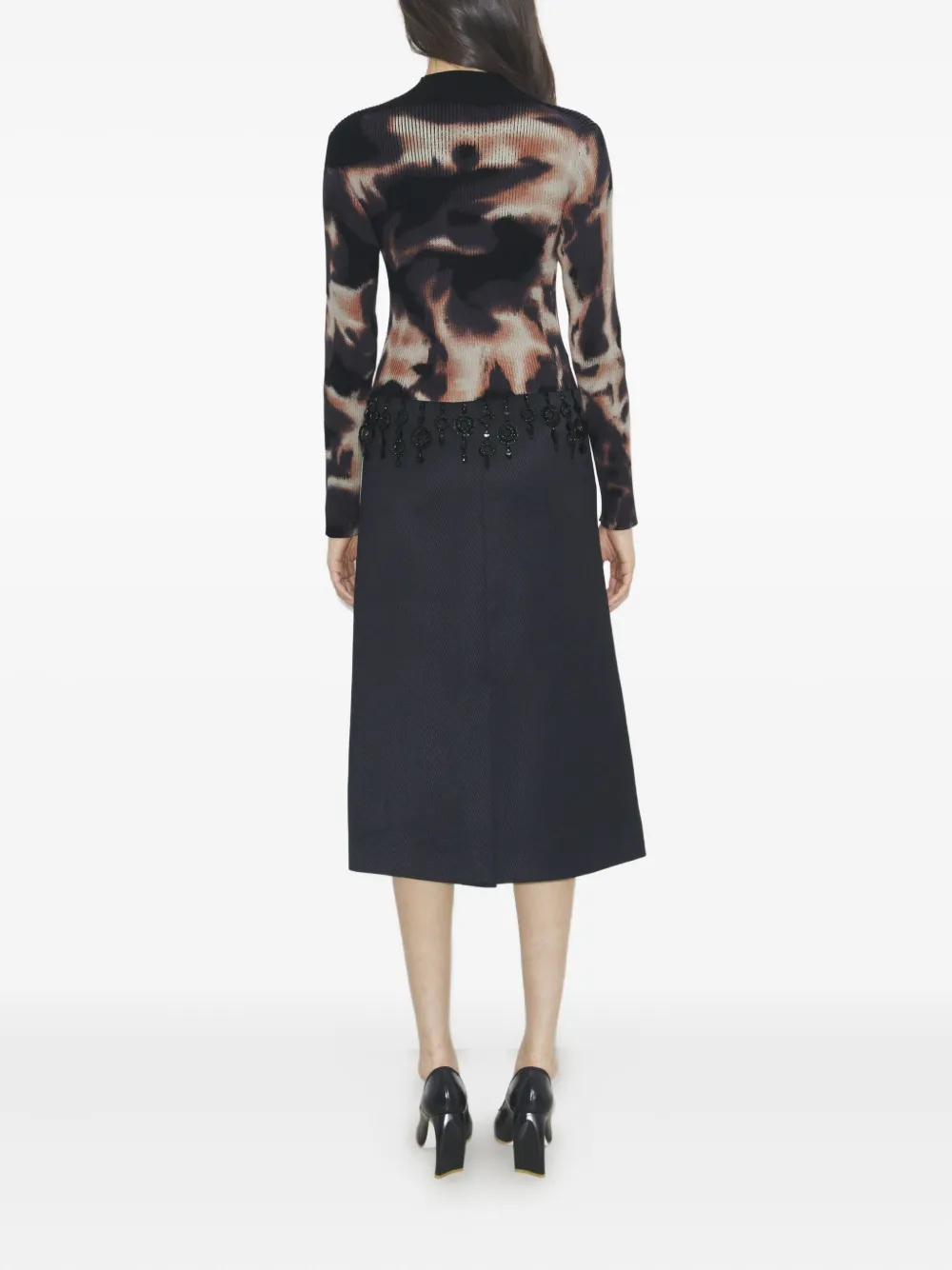 Tory Burch Embellished Cotton Top In Black