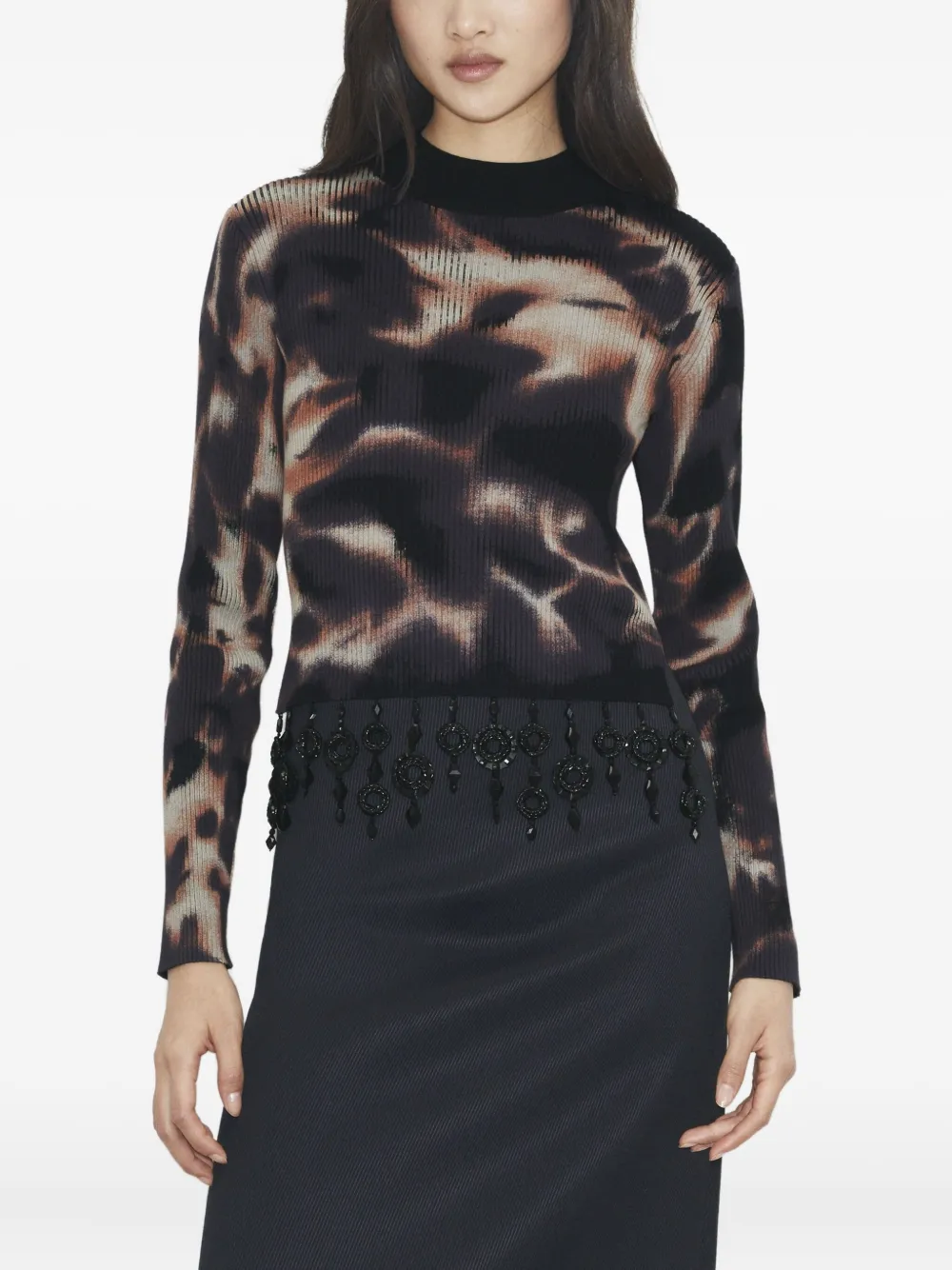 Tory Burch Embellished Cotton Top In Black