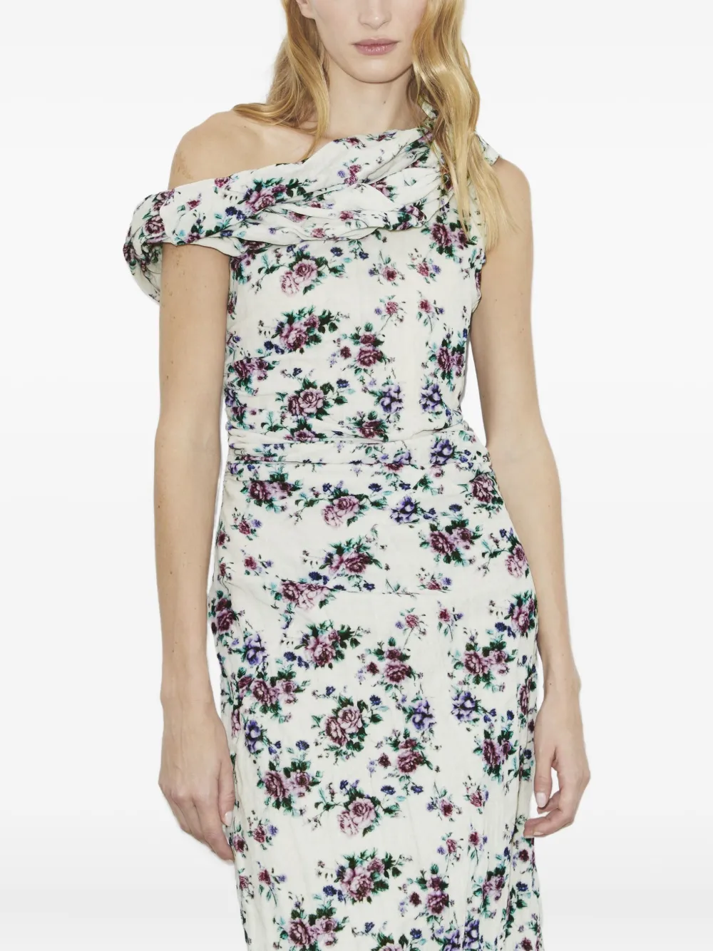 Tory Burch Midi-jurk met bloemenprint Beige