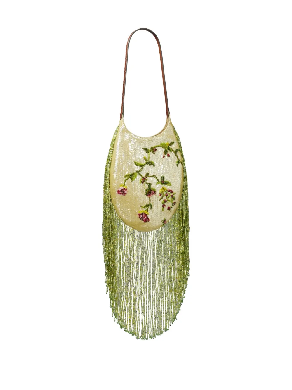 Tory Burch Pierced Embellished Small Handbag In Green