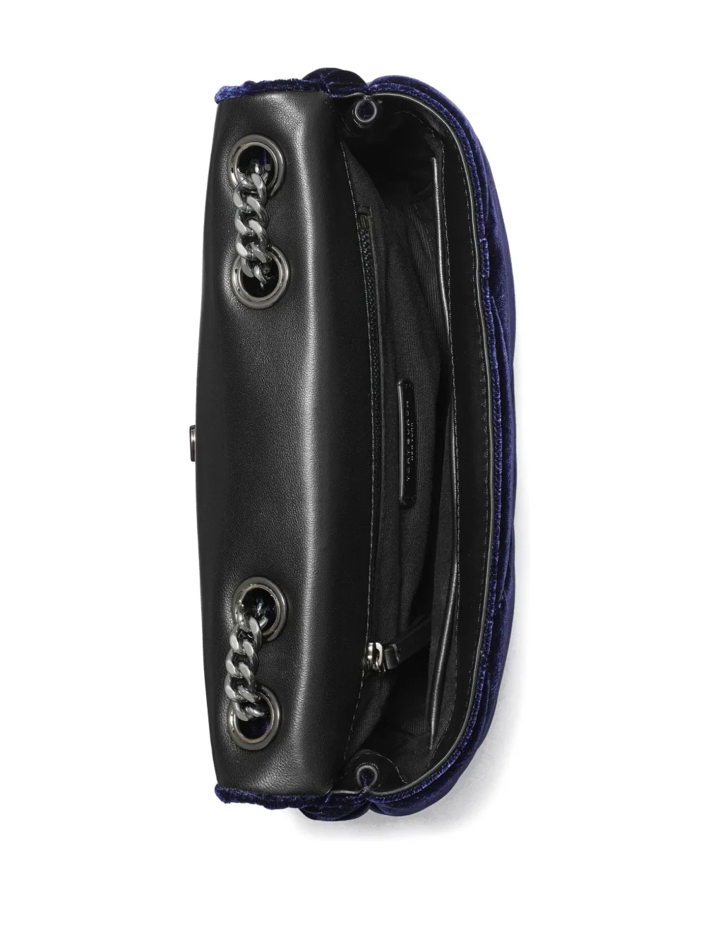 Tory Burch Kleine Kira gewatteerde fluwelen schoudertas met diamant-patroon Blauw