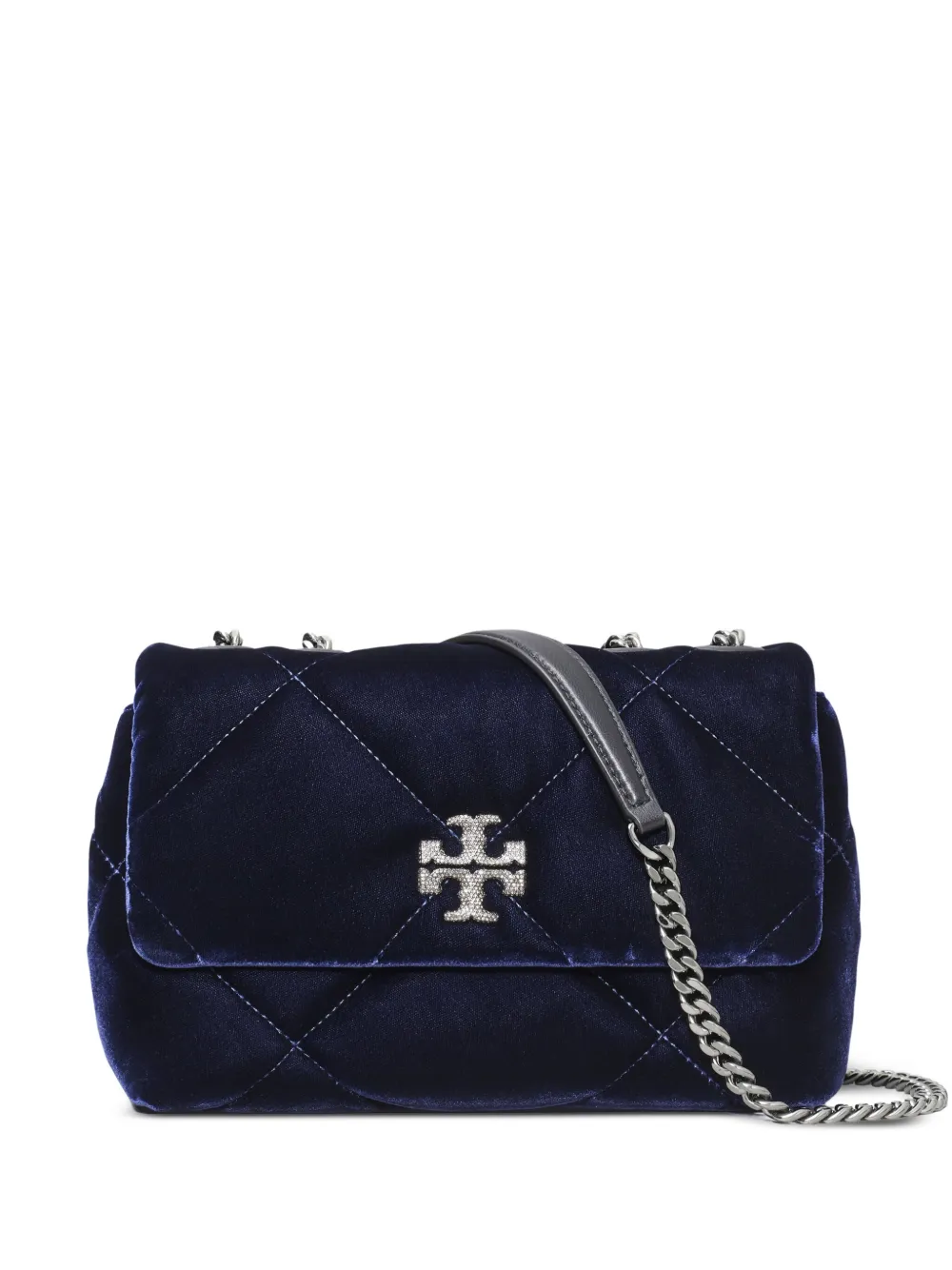 Tory Burch Kira キルティング ベルベット ショルダーバッグ S - ブルー Tory Burch Kira キルティング ベルベット ショルダーバッグ S - ブルー