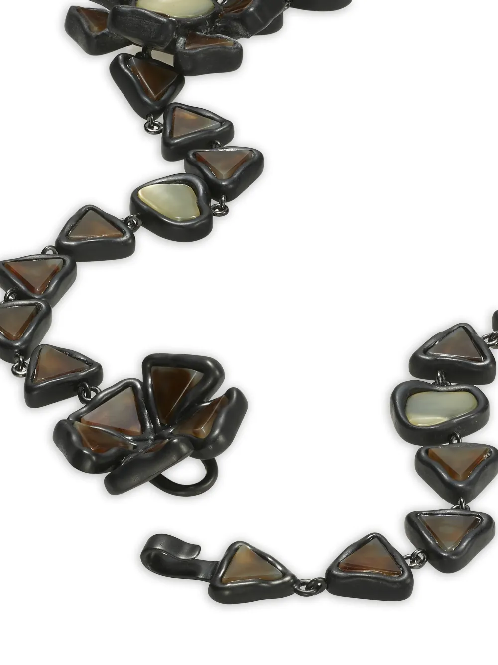 Tory Burch Curiosity Resin Triple Strand Necklace In Black