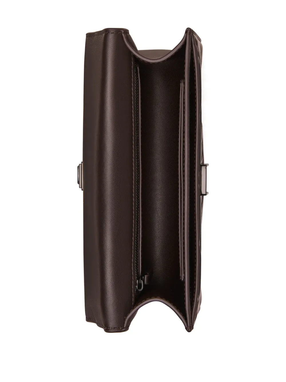 Tory Burch Small Fleming Quilted Patent Shoulder Bag In Brown