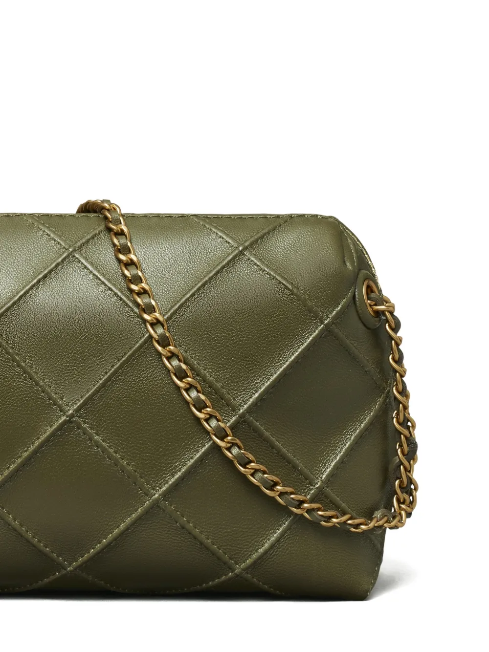 Tory Burch Fleming Soft Leather Crossbody Bag In Green