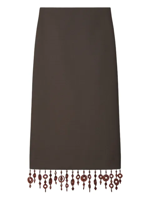 Tory Burch embellished crepe midi skirt