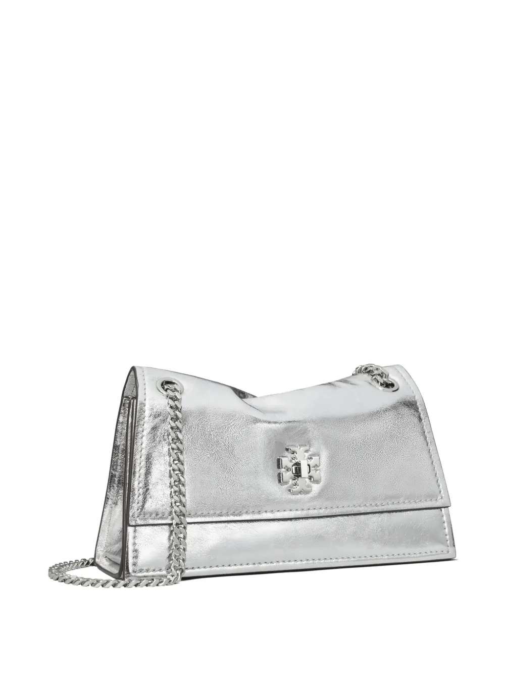 Tory Burch mini Kira turn-lock metallic shoulder bag - Zilver