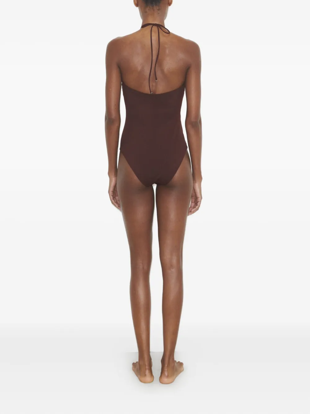 Tory Burch Halterneck Swimsuit In Brown