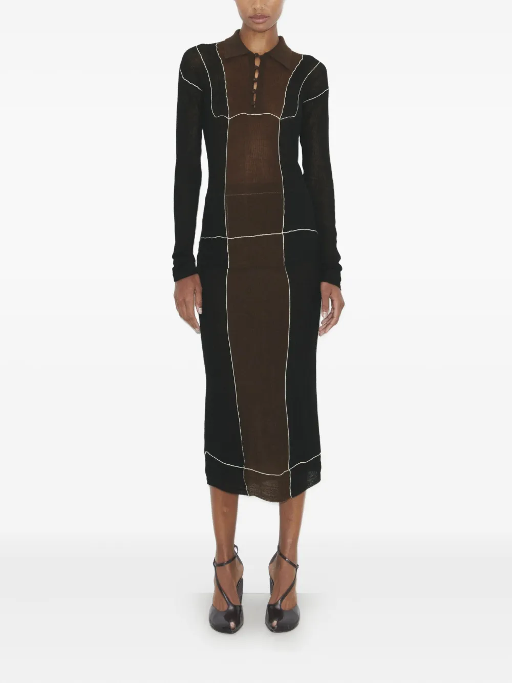 Tory Burch Midi-rok met vlakken - Zwart