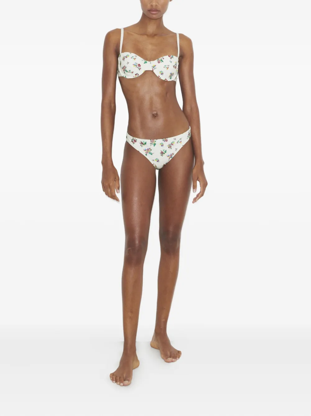 Tory Burch Printed Underwire Bikini Top In White