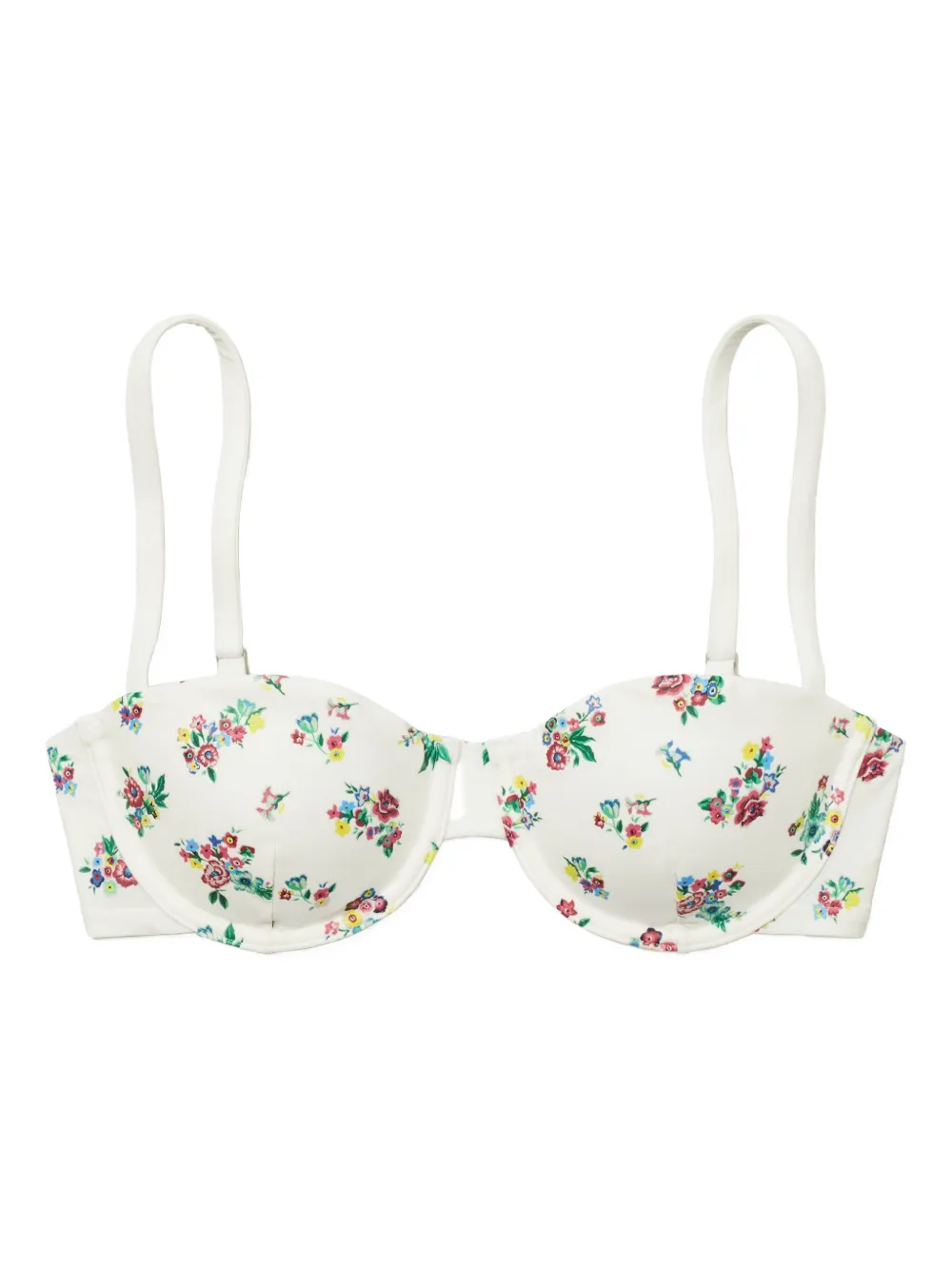 Tory Burch Printed Underwire Bikini Top In White