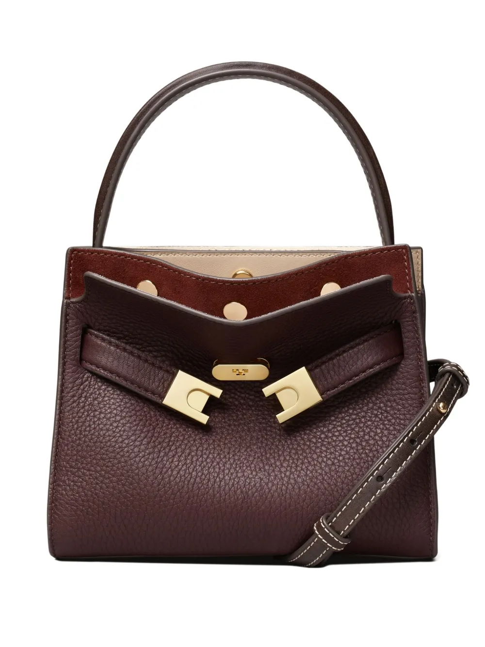 Tory Burch Lee Radziwill Leather Mini Bag In Red