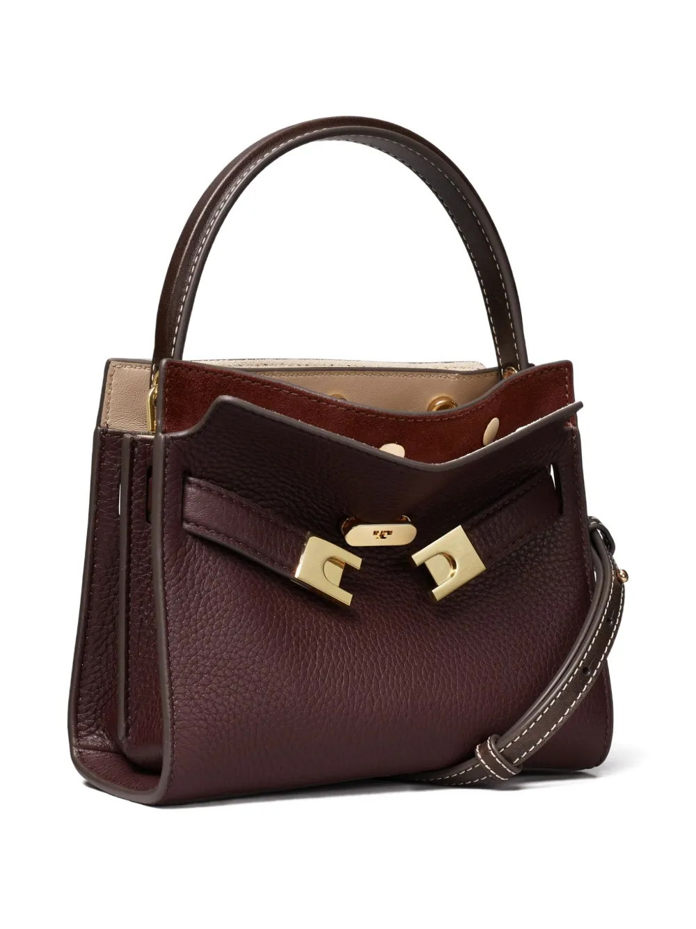 Tory Burch Lee Radziwill Leather Mini Bag In Red