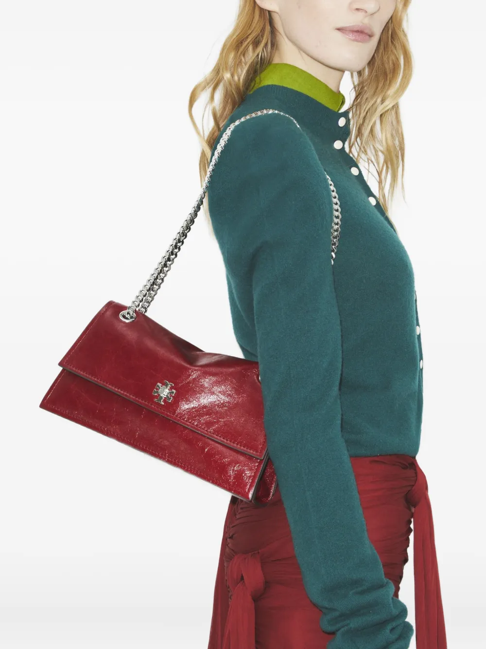 Tory Burch Kira logo-lock shoulder bag - Rood