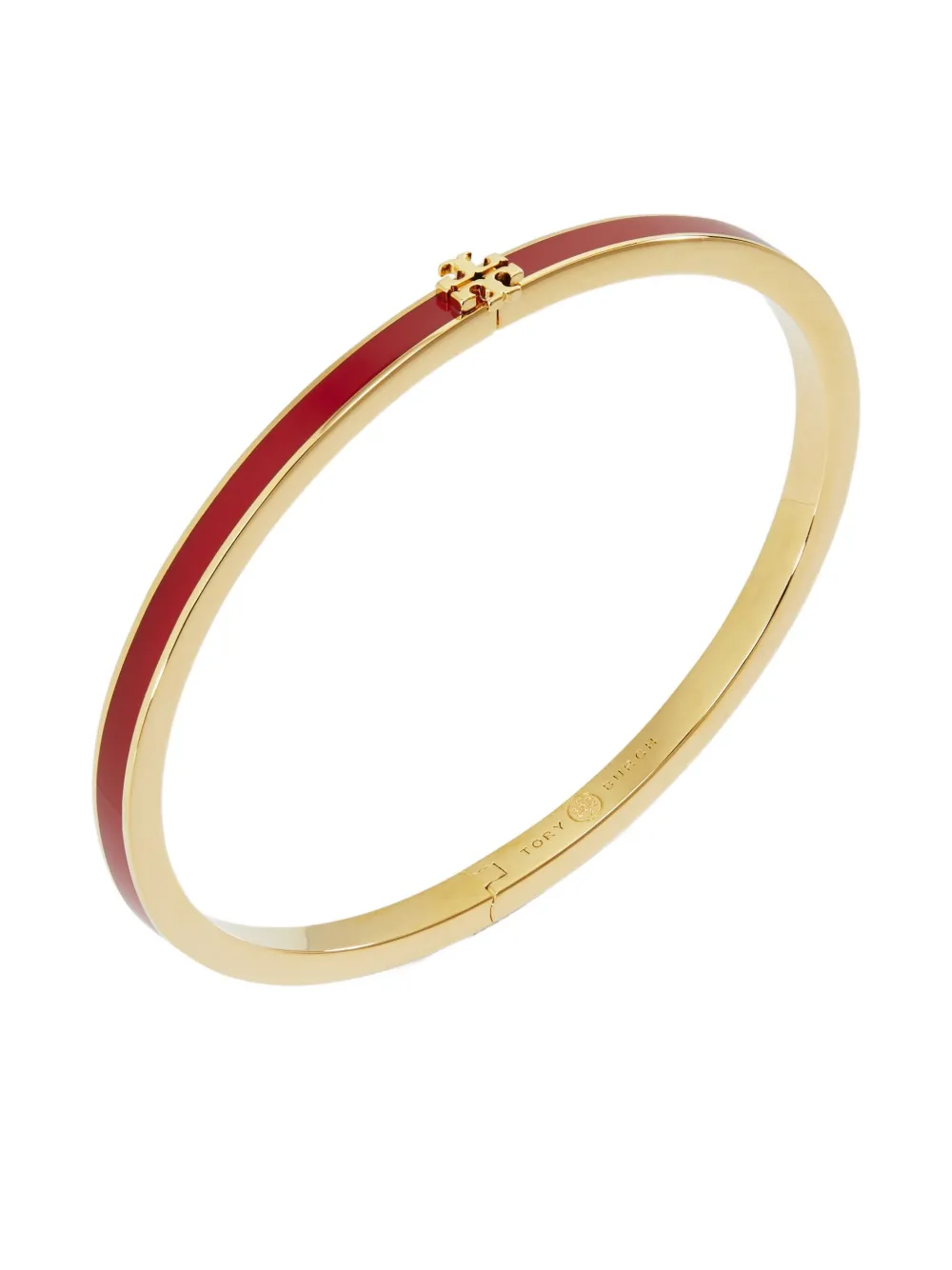 Tory Burch Icon Thin Enamel Bracelet In Red