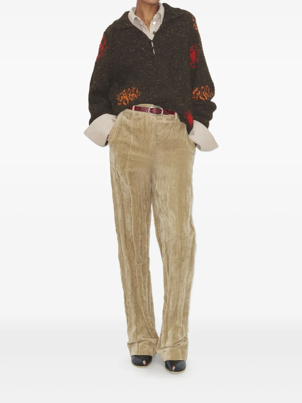 Tory Burch Trui met geborduurd detail Bruin