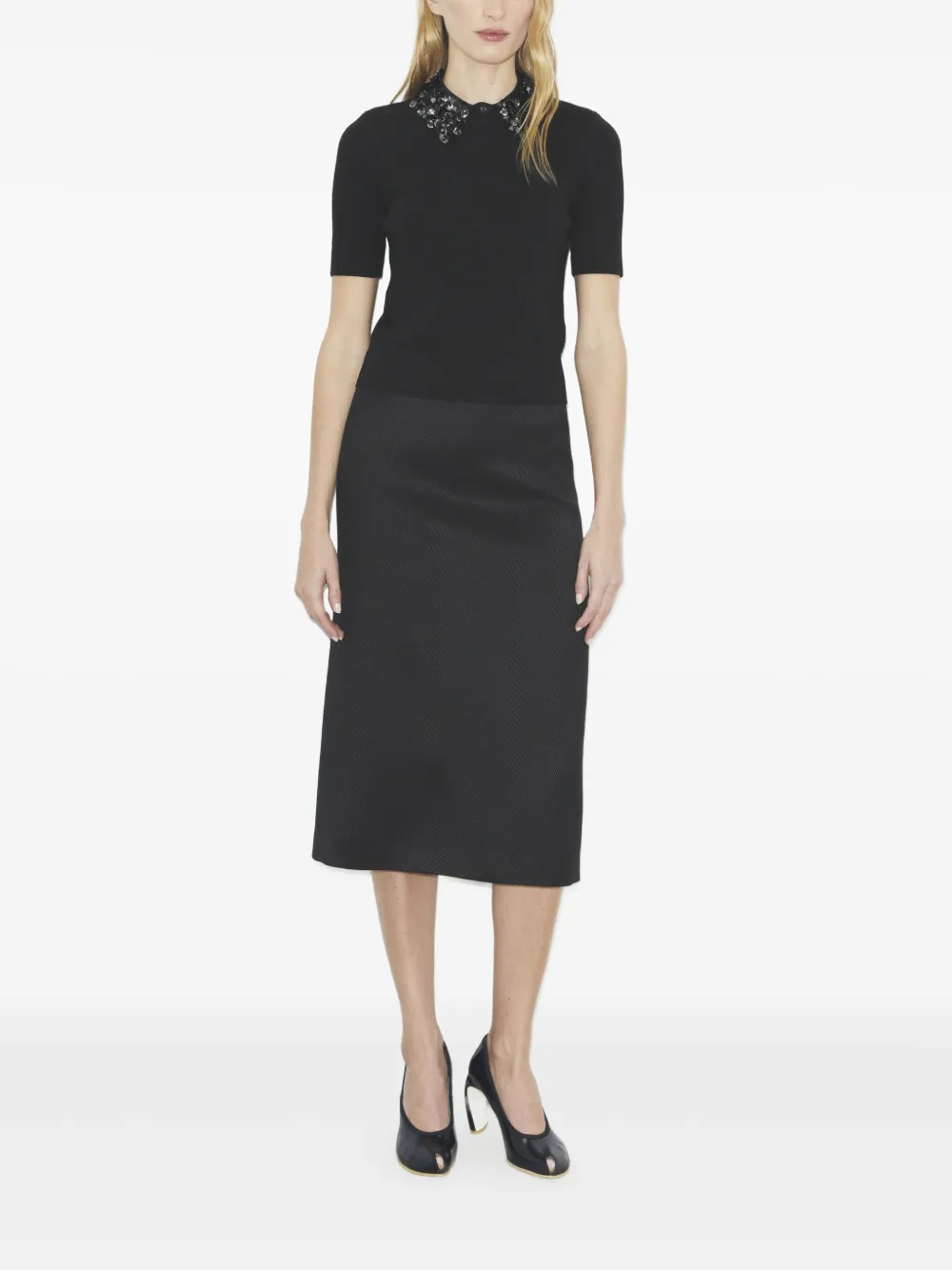 Tory Burch embellished-collar short-sleeve top | T-Shirts & Jersey Shirts | Image 2