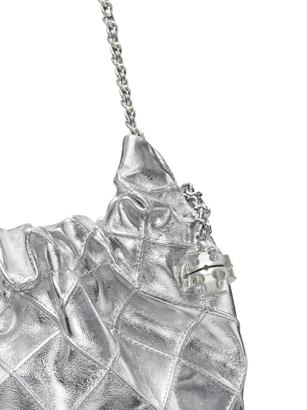 Tory Burch Fleming kleine schoudertas Zilver