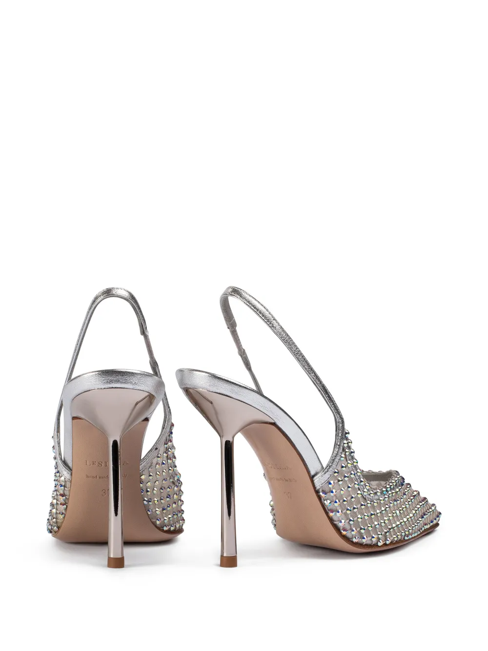 Le Silla Gilda slingback pumps verfraaid met stras Wit