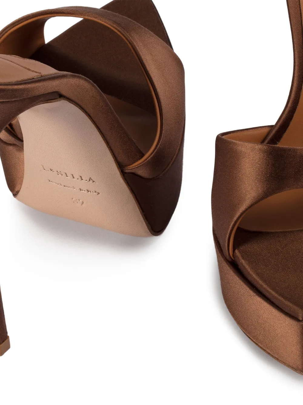 Le Silla Sandalen met plateauzool Bruin