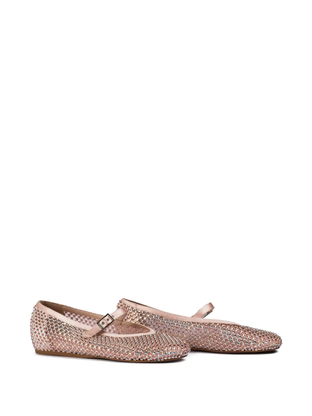 Le Silla Gilda crystals-embellished ballerina shoes - Roze