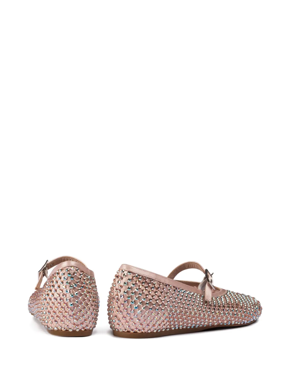 Le Silla Gilda crystals-embellished ballerina shoes Roze