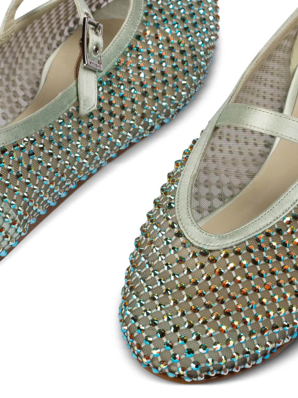 Le Silla Gilda ballerina's verfraaid met kristallen Groen