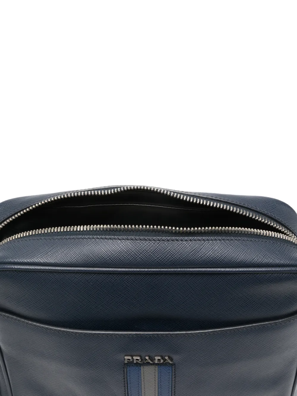 PRADA Pre-owned 2010s Stripe-detail Messenger Bag In Blue