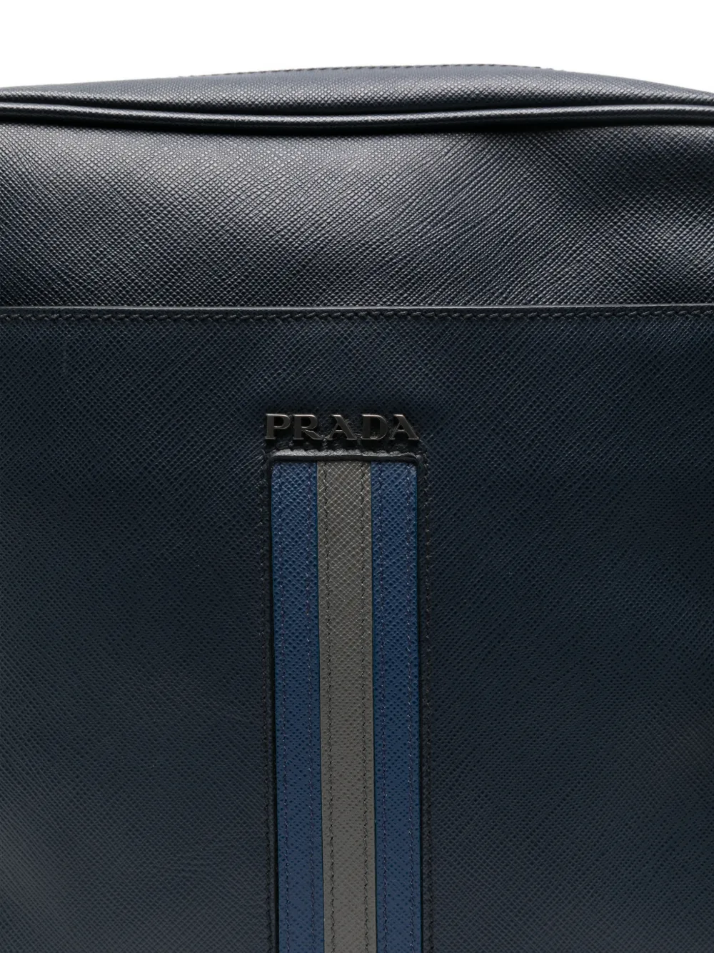 PRADA Pre-owned 2010s Stripe-detail Messenger Bag In Blue