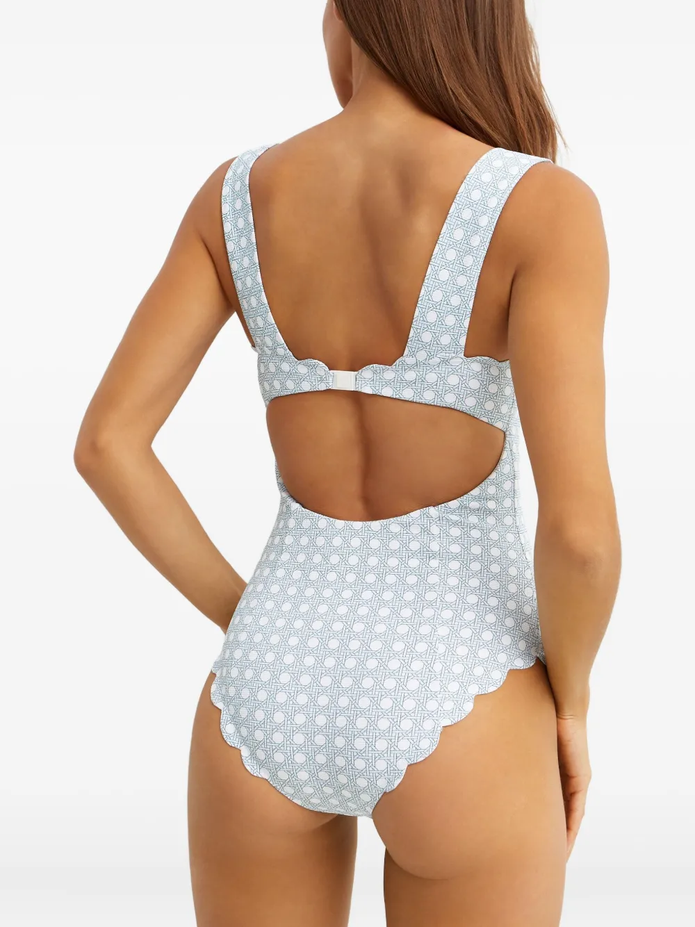 Marysia La Roche Maillot Cane-print Swimsuit In White