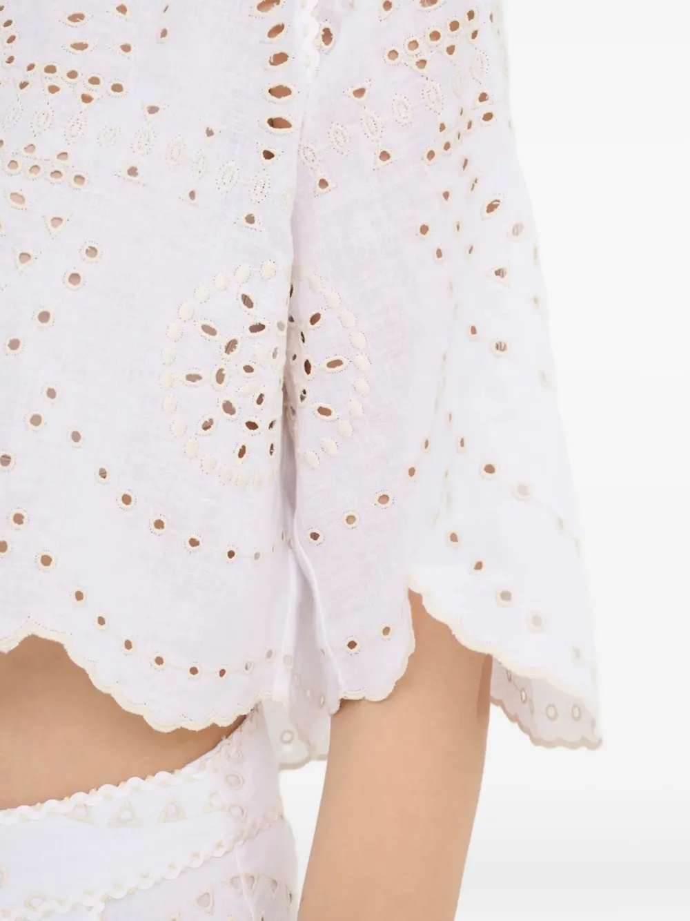 Charo Ruiz Ibiza Emmie opengewerkte blouse Wit