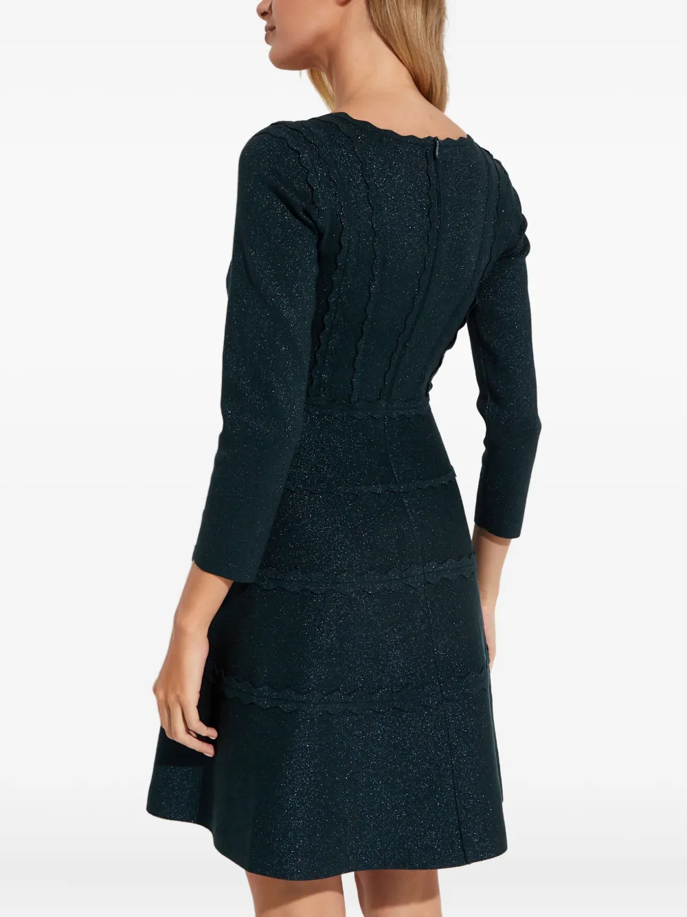 Needle & Thread V-neck Mini Dress In Green