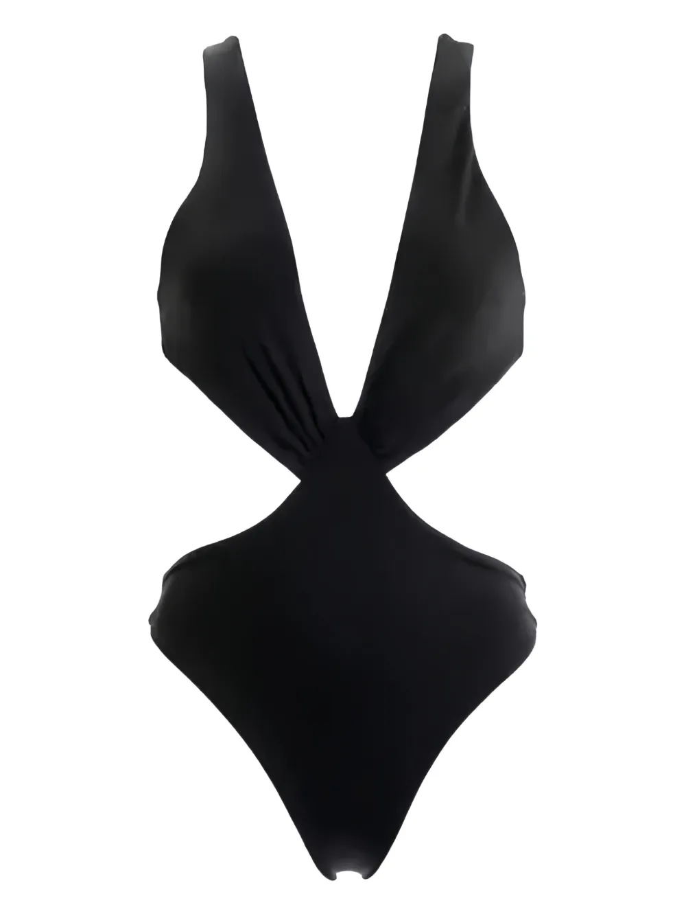 Agua Bendita Malibu Cut-out Criss-cross Swimsuit In Black