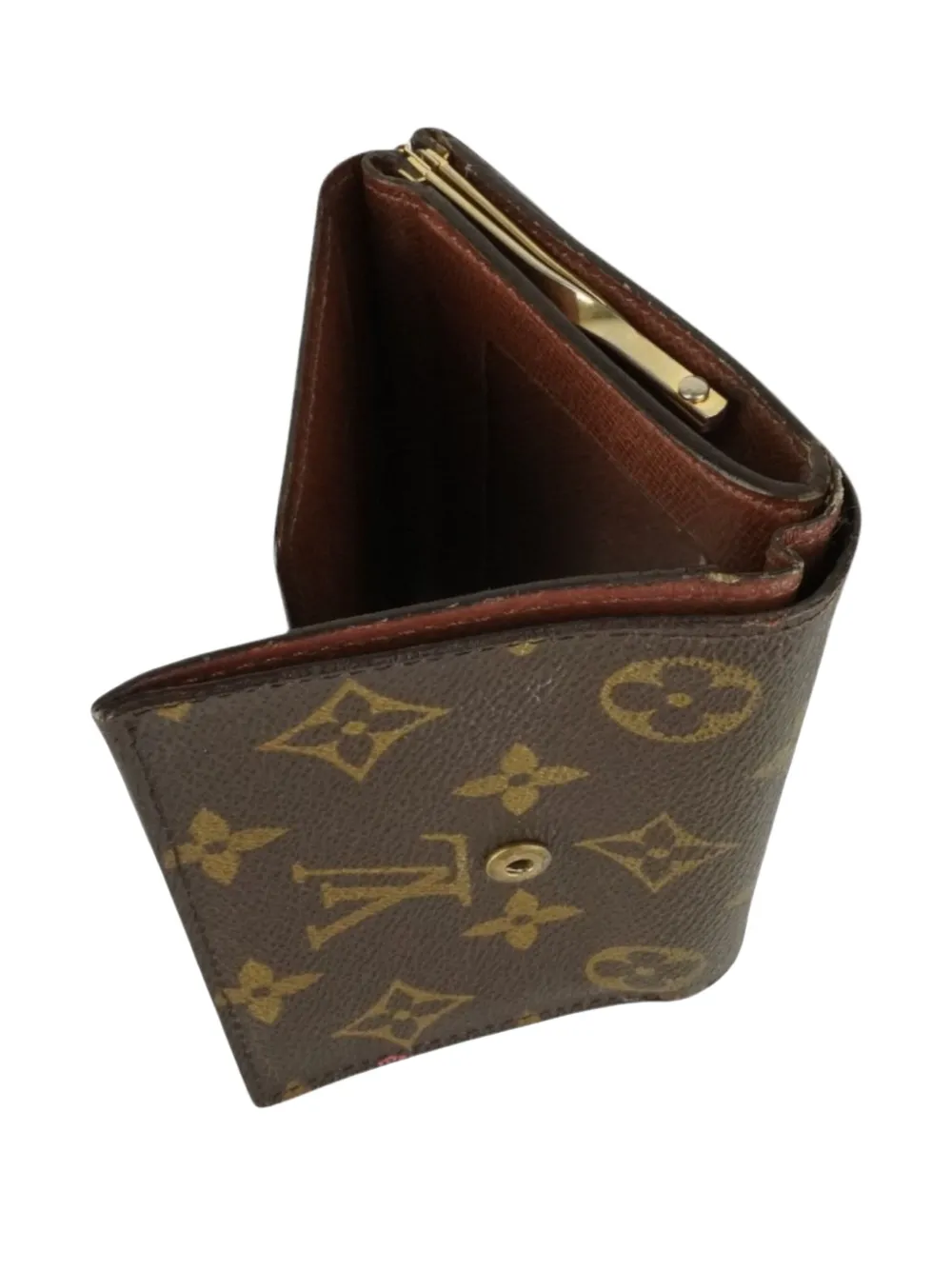 Pre-owned Louis Vuitton Monogram-canvas Trifold Wallet In Brown