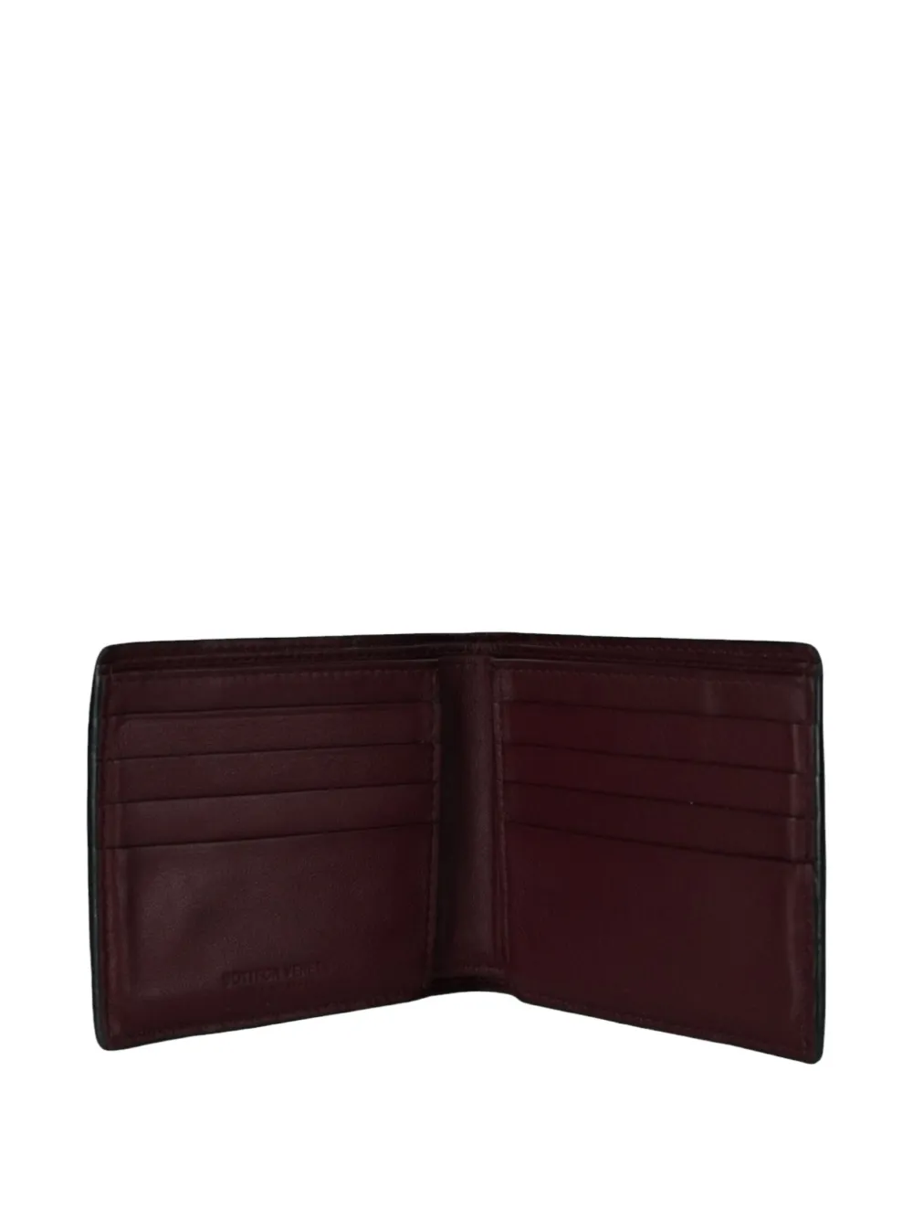 Pre-owned Bottega Veneta Intrecciato-leather Wallet In Black