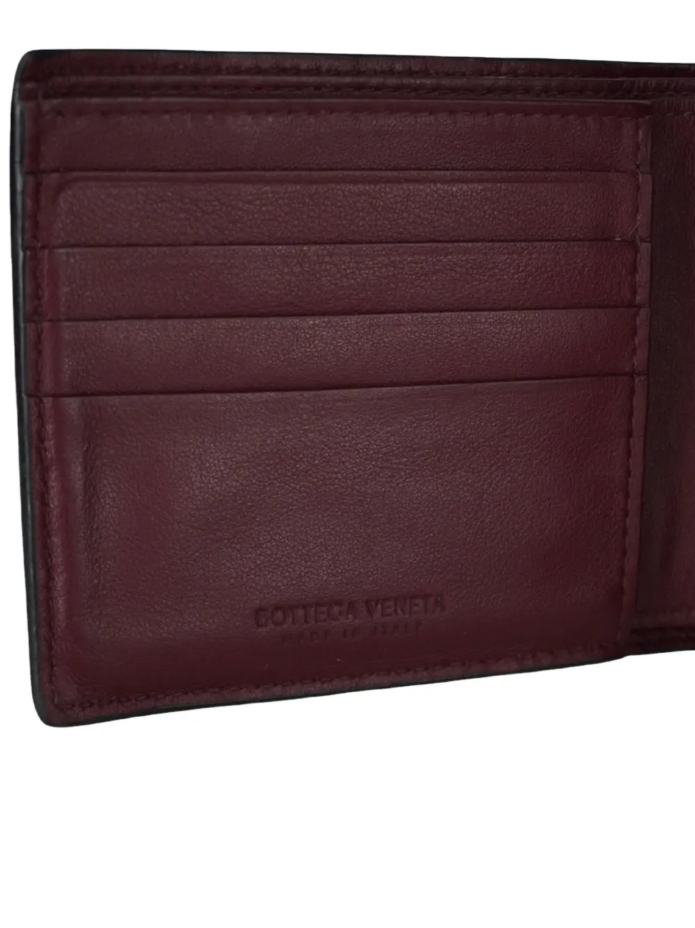 Pre-owned Bottega Veneta Intrecciato-leather Wallet In Black