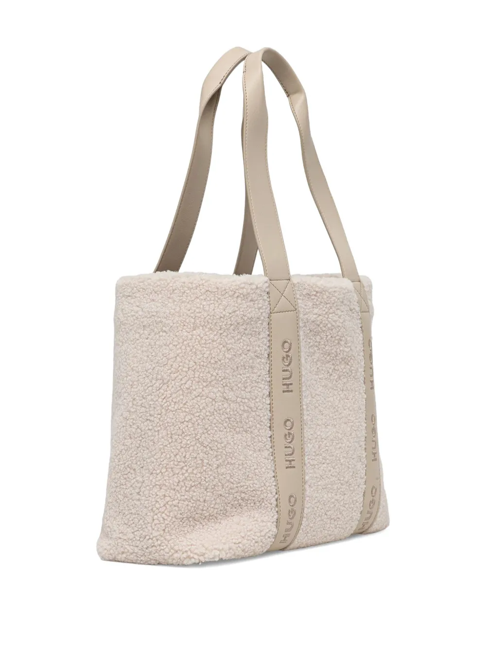 HUGO logo-embroidered tote bag - Beige