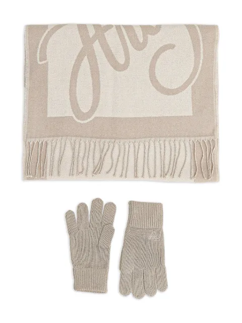 HUGO fringed-border scarf set